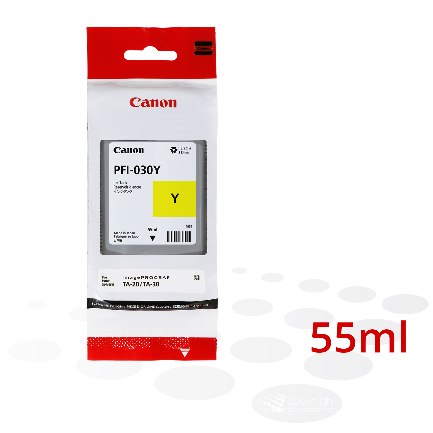 Canon Tinte PFI-030 Y, Yellow, 55 ml
