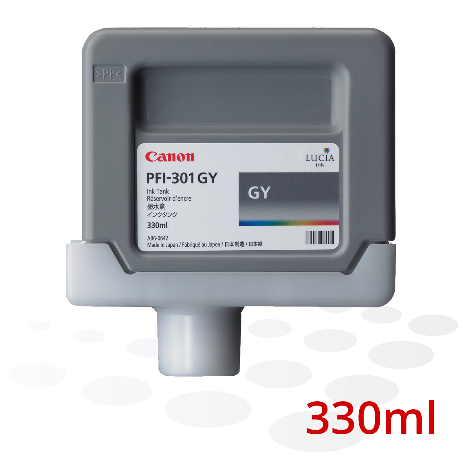 B-Ware Canon Tinte PFI-301 GY, Grau, 330 ml 
