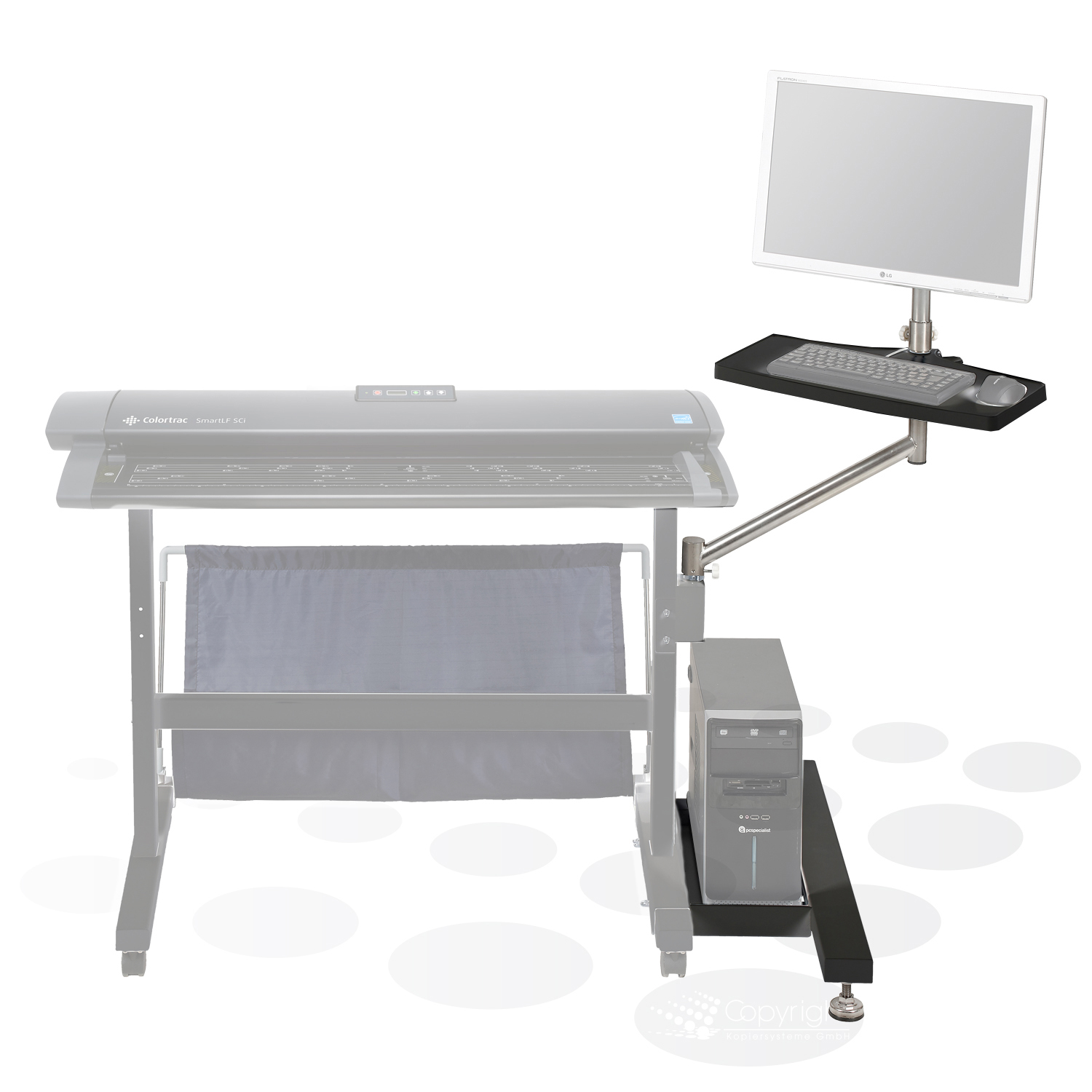 Colortrac PC-, Monitor- und Tastaturhalter für Standard Gestell SCi/SGi 25/36/42