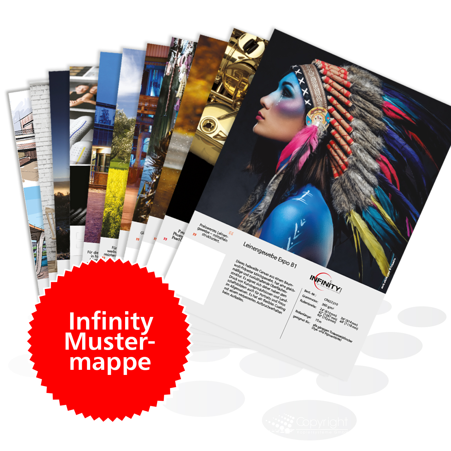 Infinity Mustermappe – bedruckte Papiere