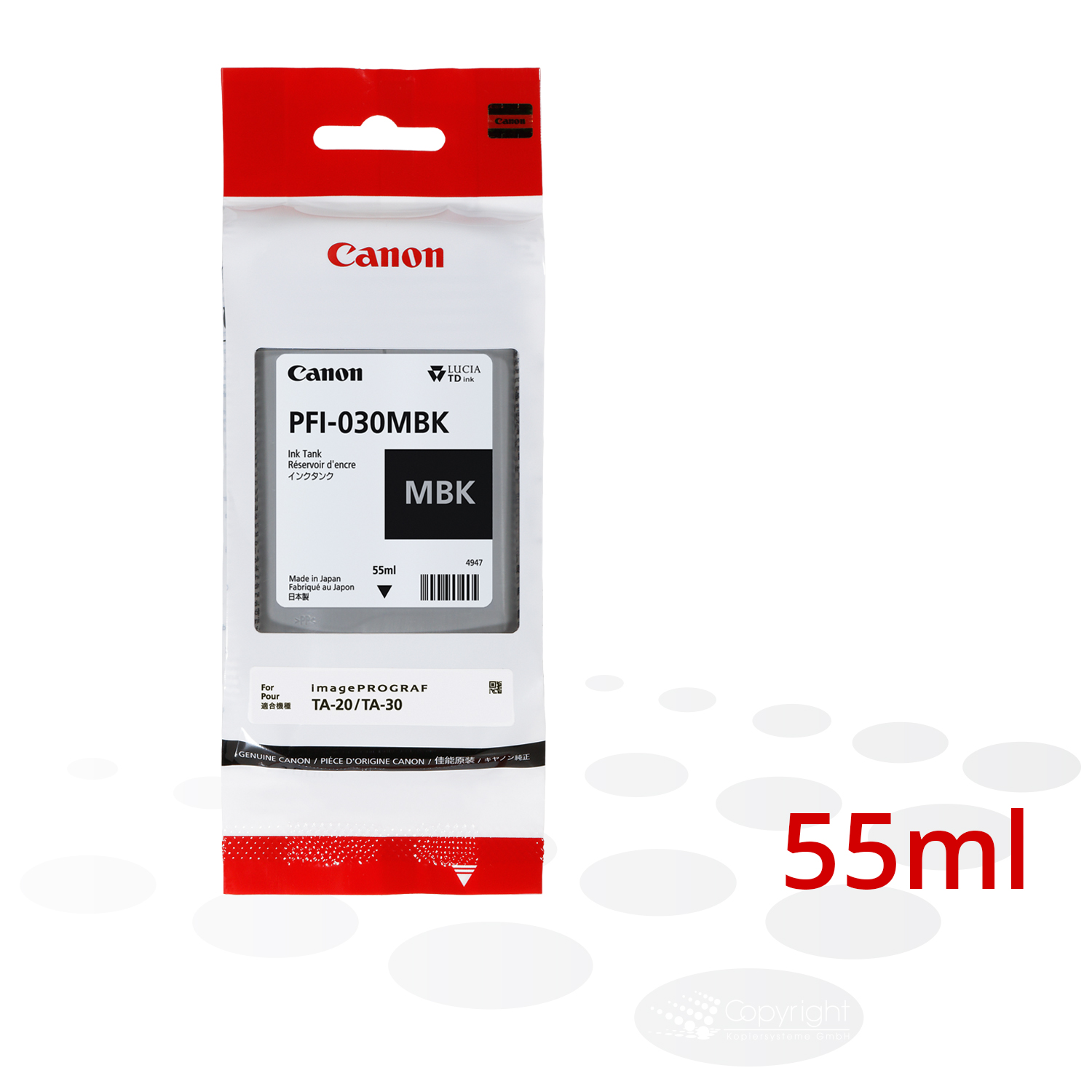 Canon Tinte PFI-030 MBK, Matt Schwarz, 55 ml